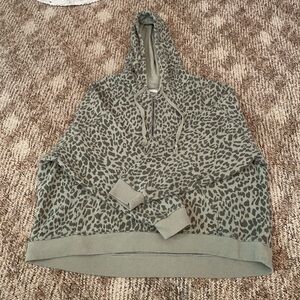 American Eagle Outfitters Gray Leopard Print Sweater